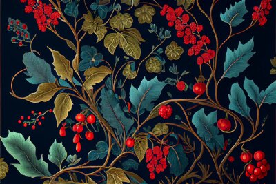 Wildes Dickicht mit roten Früchten