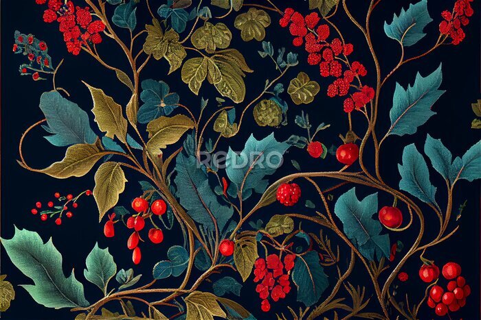 Bild Wildes Dickicht mit roten Früchten