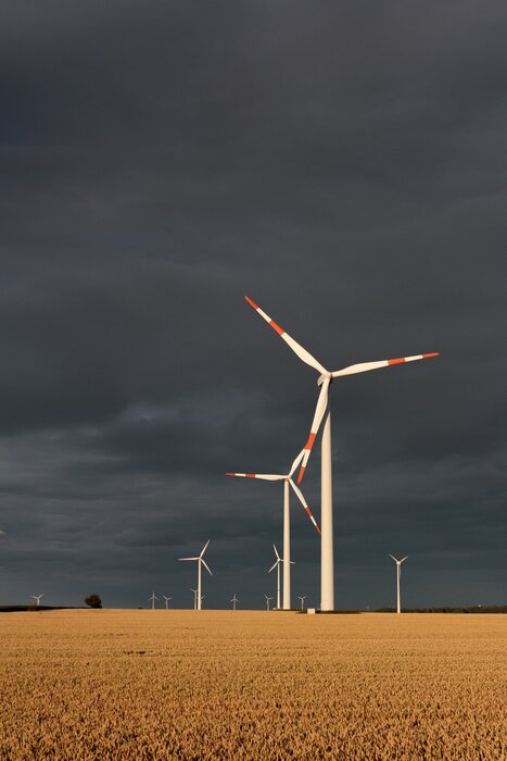 Bild Windräder und bewölkter Himmel