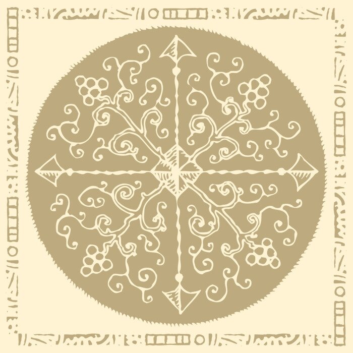 Bild Windrose mit Ornamenten