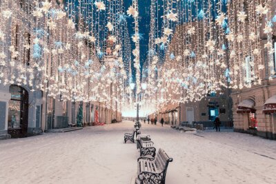 Bild Winter Weihnachten und Deko-Beleuchtung