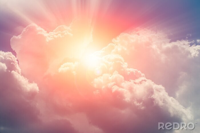 Bild Wolken und Sonne rosa