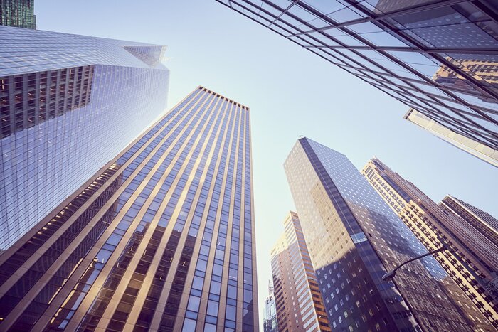 Bild Wolkenkratzer Wall Street am Morgen