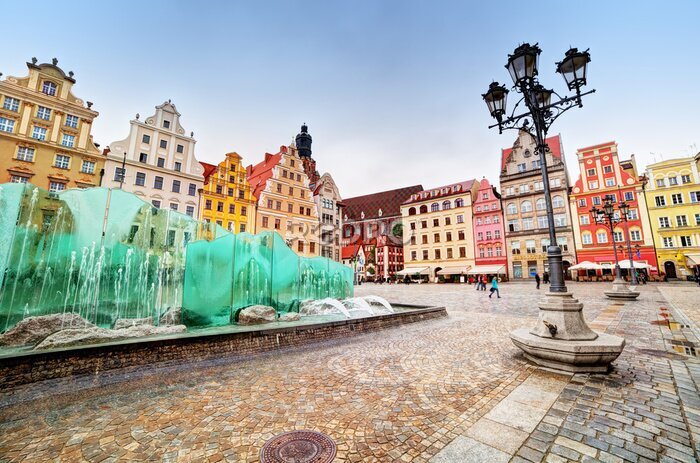 Bild Wroclaw, Polen. Der Marktplatz mit dem berühmten Brunnen