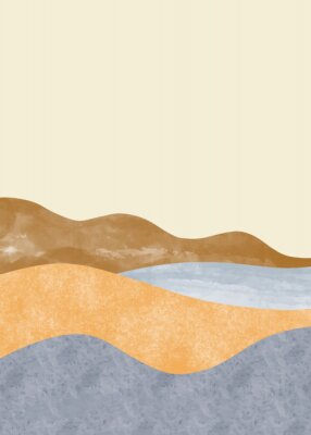 Wüstenland in der minimalistischen Illustration