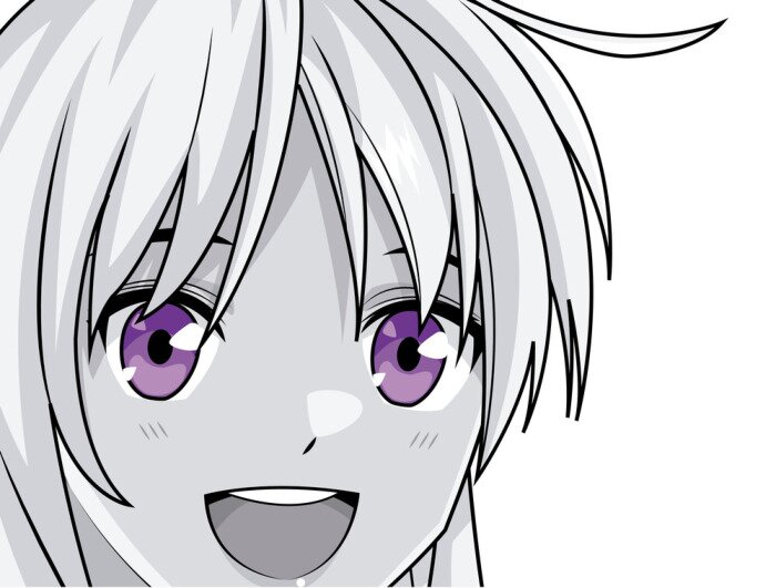 Bild Young anime school student woman