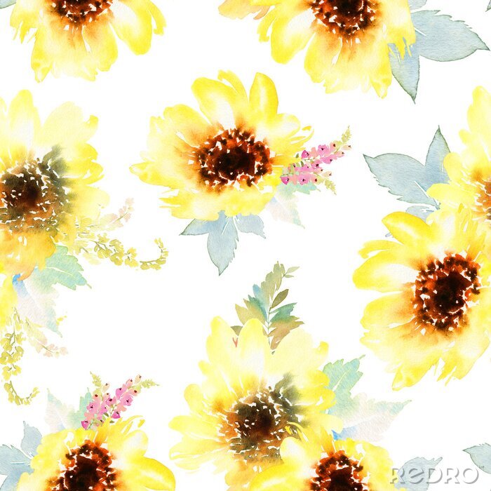 Bild Zartes Muster mit Sonnenblumen