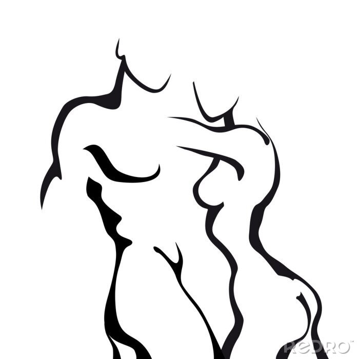 Bild Zeichnung eines nackten Paares