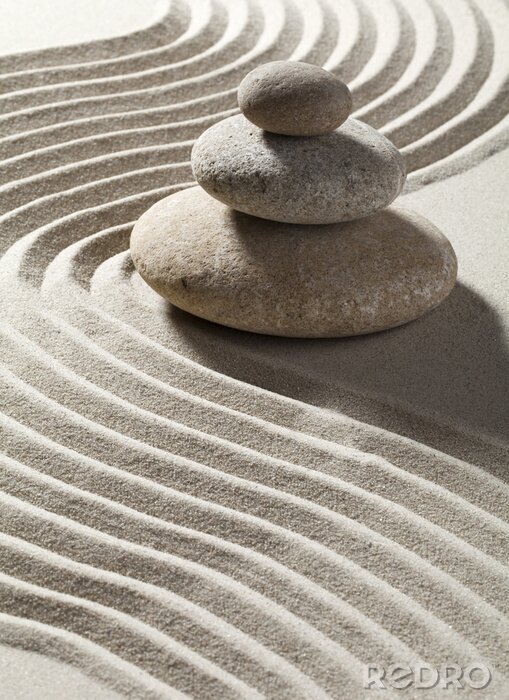 Bild zen Sandwelle und drei Rollen