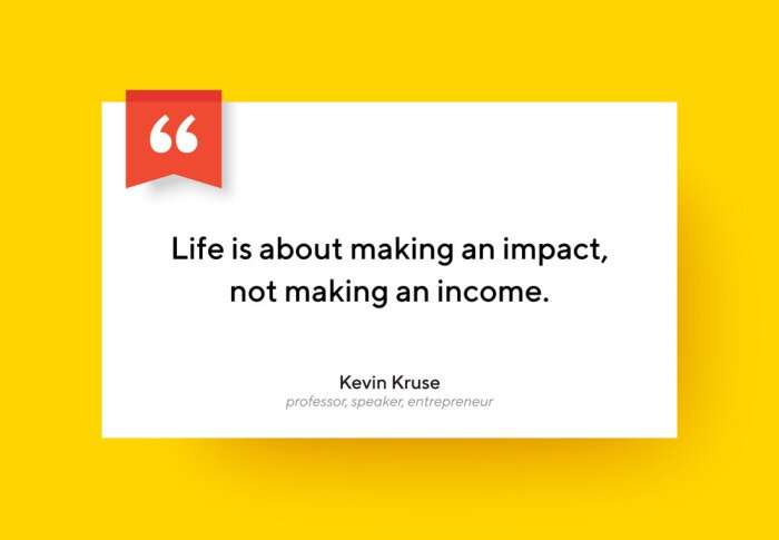 Bild Zitat über Leben auf gelbem Hintergrund