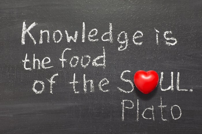 Bild Zitat über Wissen nach Platon