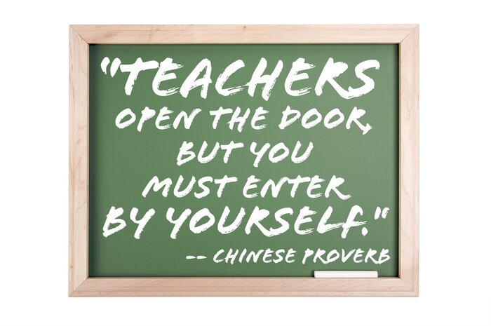 Bild Zitat über Wissenschaft auf der Tafel