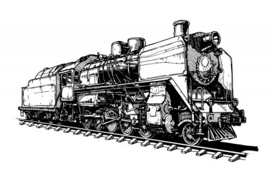Zug Lokomotive auf weißem Hintergrund