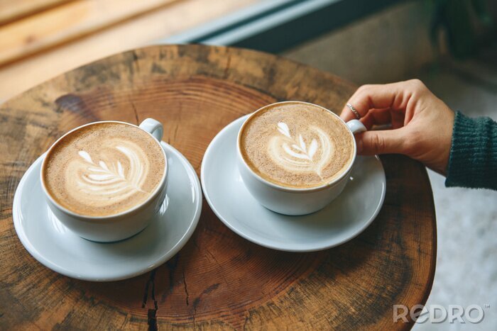 Bild Zwei Tassen Kaffee mit Schaum