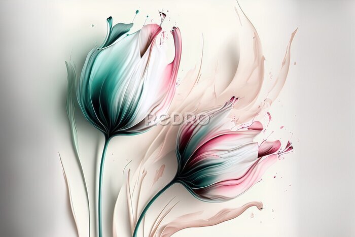 Bild Zwei Tulpen in einer künstlerischen Komposition