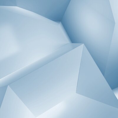 Fototapete 3D Abstrakte geometrische blaue Blöcke