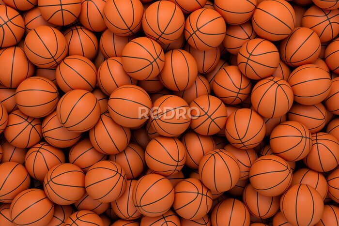 Fototapete 3D-Basketballbälle