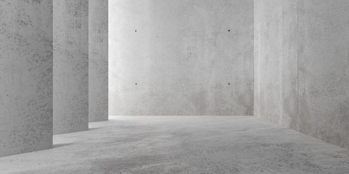 Fototapete 3D Betonoptik Raum für Büro