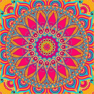 Fototapete 3D farbgesättigtes orientalisches Mandala