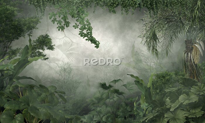 Fototapete 3D grüner Dschungel
