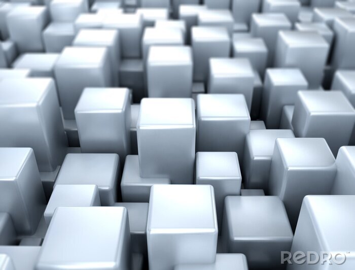 Fototapete 3D Kuben aus Metall