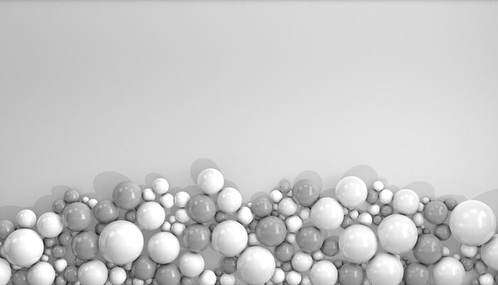 Fototapete 3D Kugeln in Grautönen