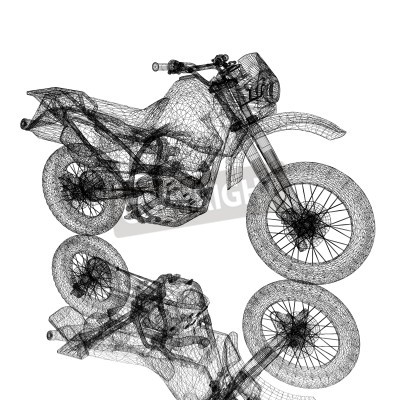 Fototapete 3D-Motorrad und seine Konstruktion