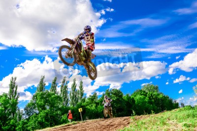 Fototapete 3D-Motorrad und Springen