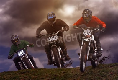 Fototapete 3D-Motorräder im Rennen