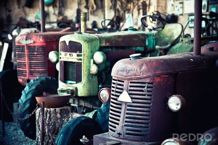 Fototapete 3d-Oldtimer-Traktoren