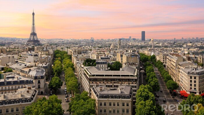 Fototapete 3D Paris bei Sonnenuntergang