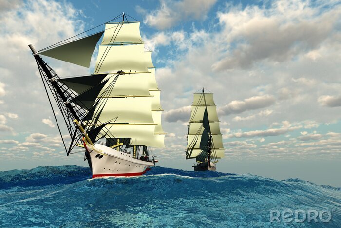 Fototapete 3d Segelschiffe