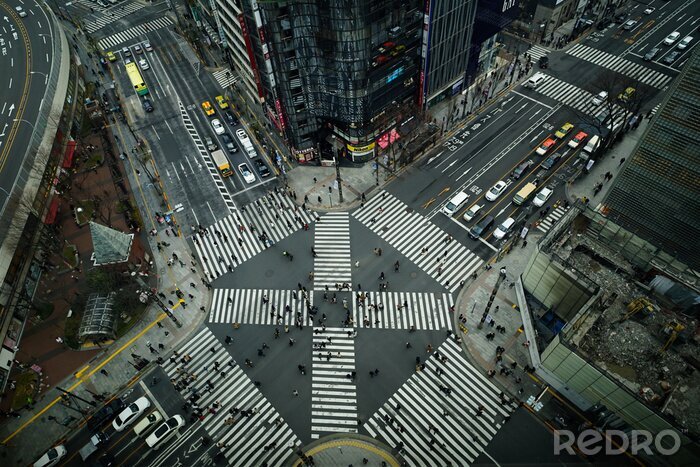Fototapete 3D Tokio und Kreuzung