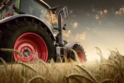 Fototapete 3d Traktor in Getreide