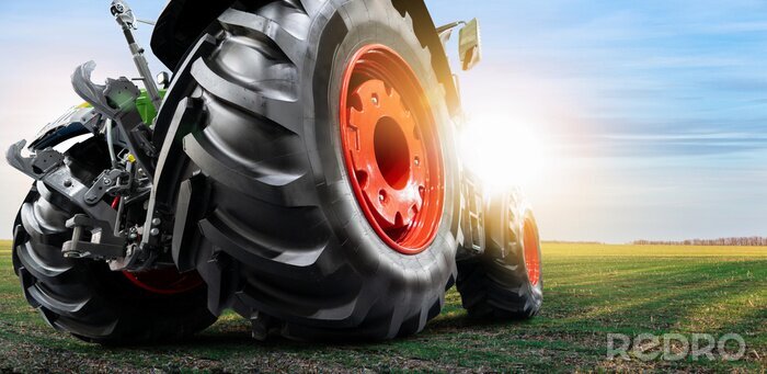 Fototapete 3D-Traktor-Radansicht