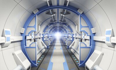 Fototapete 3D-Tunnel am Raumschiff