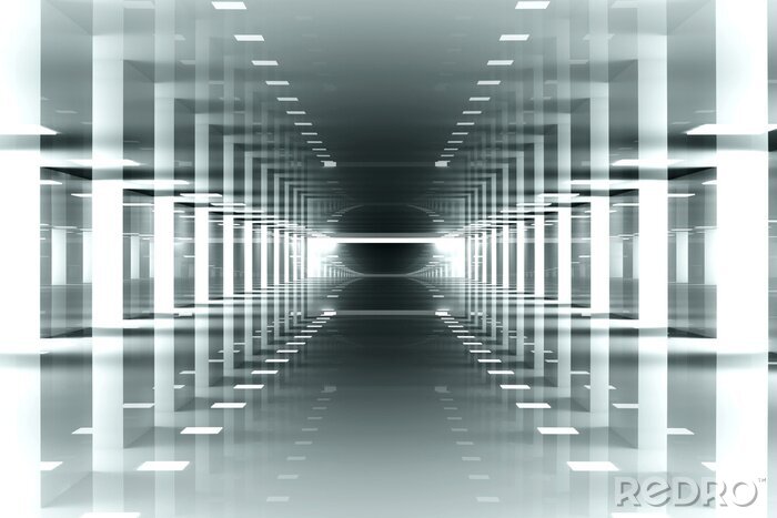 Fototapete 3D-Tunnel aus der Zukunft