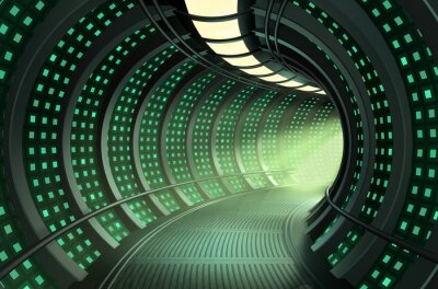 Fototapete 3D Tunnel im Sci-Fi-Stil