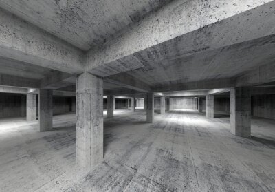 Fototapete 3D Tunnel in der Garage