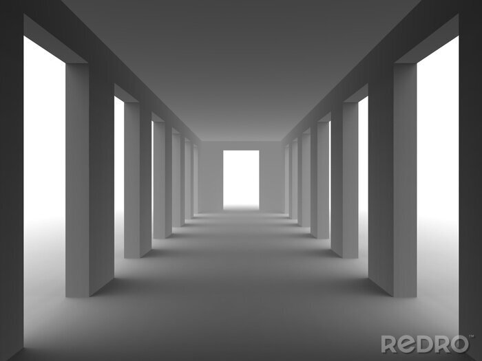Fototapete 3D-Tunnel mit einfacher Form