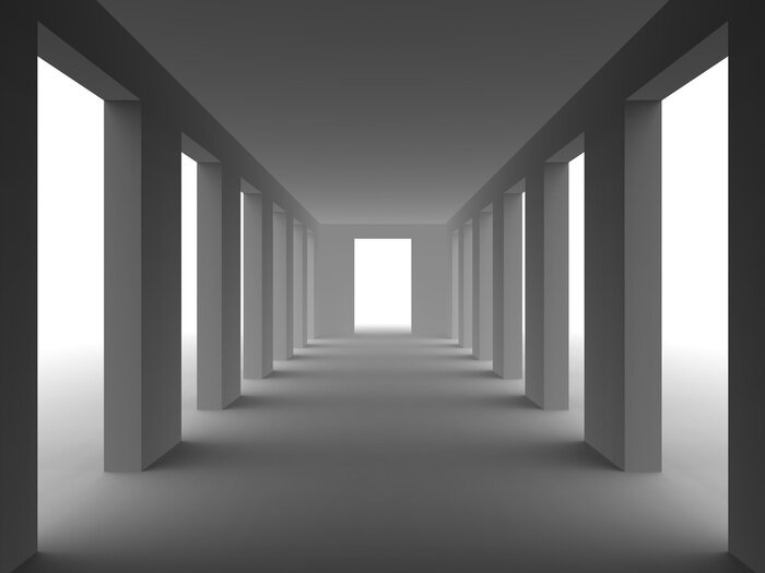 Fototapete 3D-Tunnel mit einfacher Form