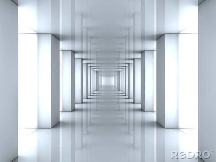 Fototapete 3D Tunnel mit weißen Nischen