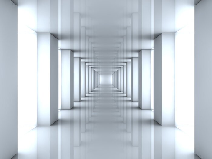 Fototapete 3D Tunnel mit weißen Nischen