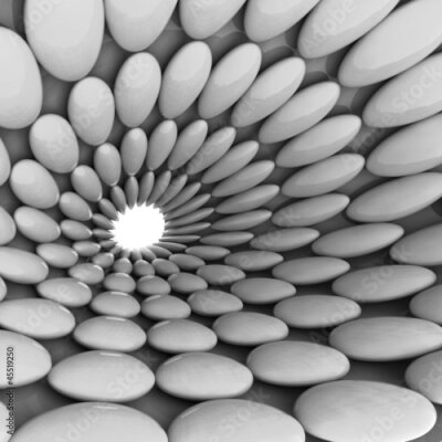 Fototapete 3D Tunnel mit weißen Steinen