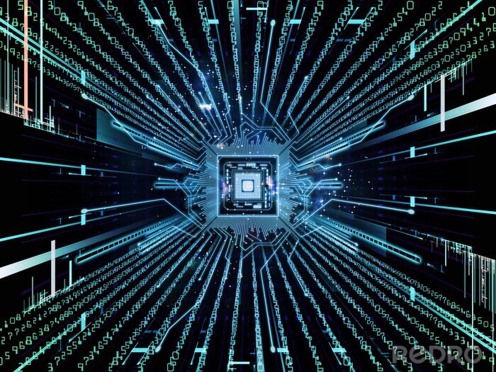 Fototapete 3D-Tunnel Technologie