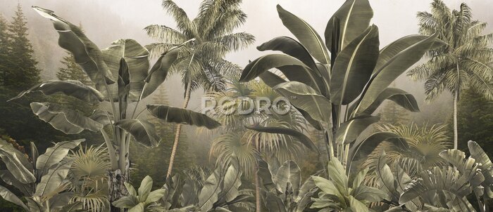 Fototapete 3D-Vegetation in einem tropischen Dschungel