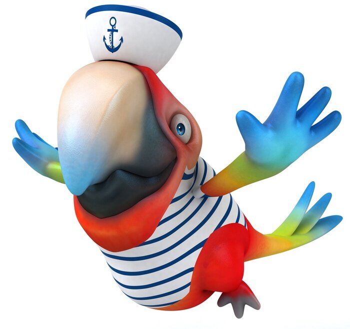 Fototapete 3D-Vogel im Kinderstil