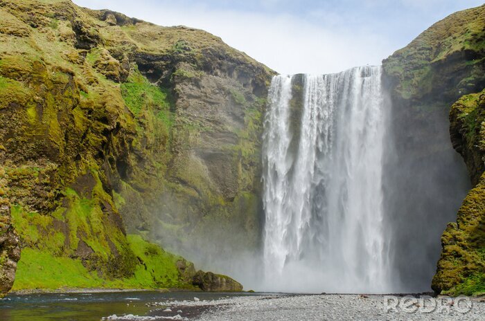 Fototapete 3D Wasserfall in Island
