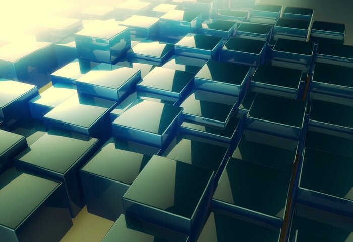 Fototapete 3D Würfel im Licht