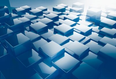 Fototapete 3D Würfel und Licht